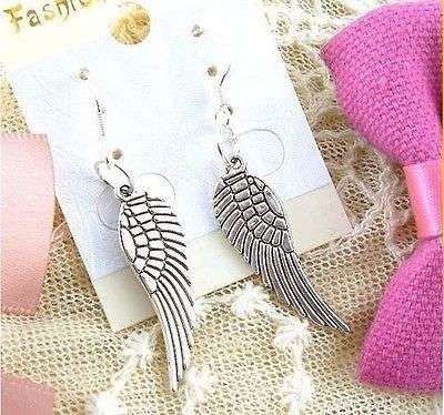 Fashion Jewellery Silver Angel Wing Earrings